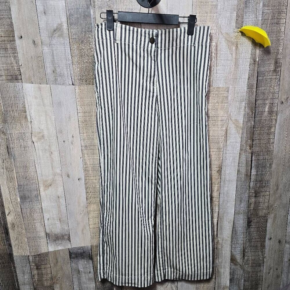 Calypso St Barth Beige and Black Stripe Wide Leg Pants